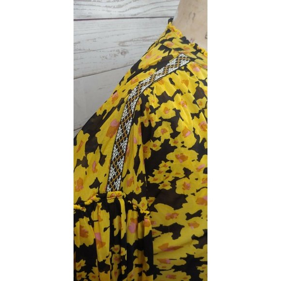 ♥️SOLD♥️Free People Women Long Sleeve Floral Mini - Picture 4 of 12